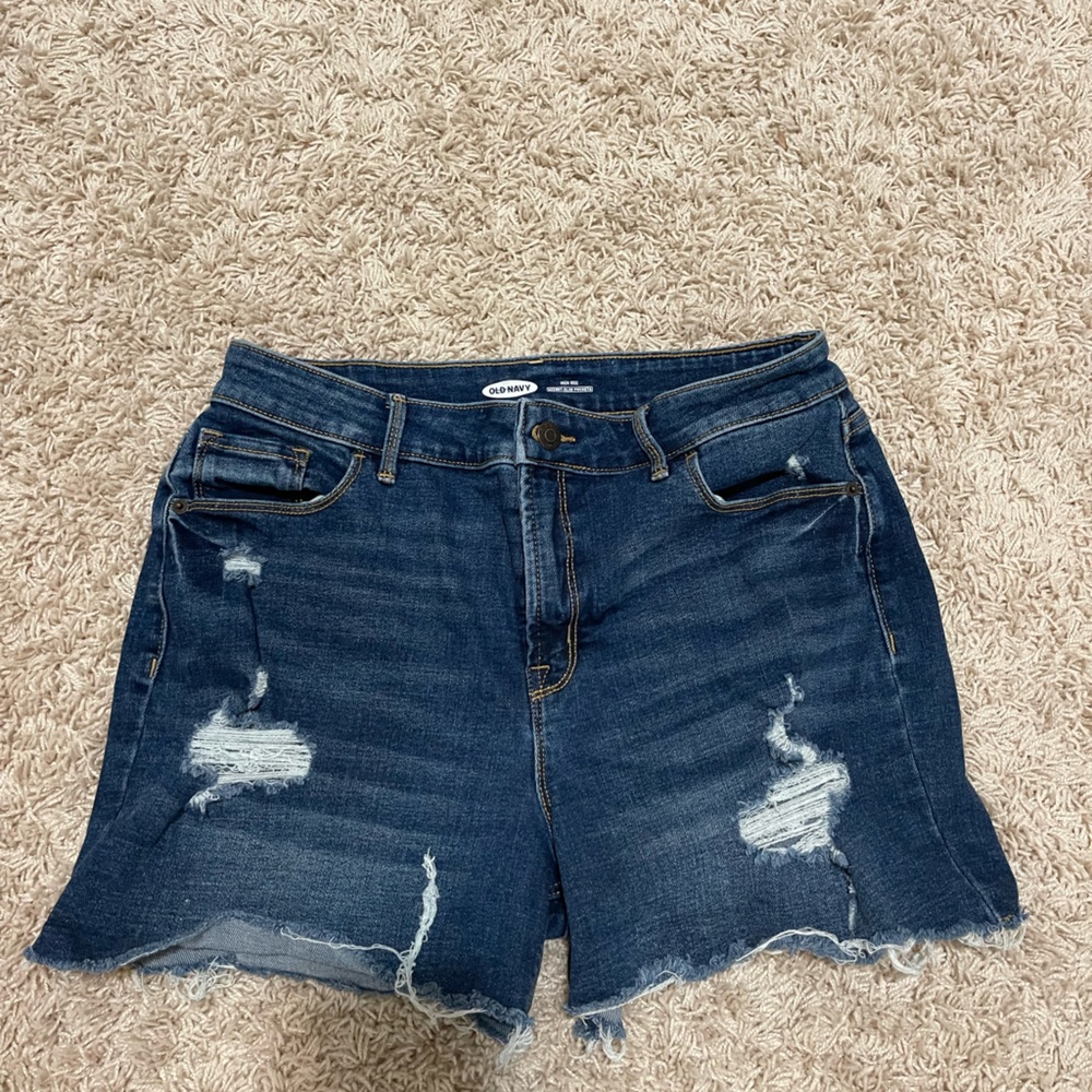 Old navy slim dark wash jean shorts, size 10